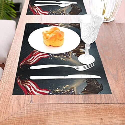 Set de table Aigle blanc en polyester 4 pièces 45.7x30.5 cm variant 3 