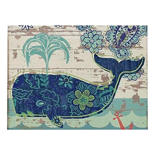 Set de table Baleine bleue en polyester 32x21 cm