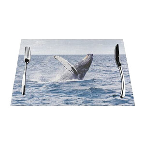 Set de table Baleine noir en polyester 45.7x30.5 cm