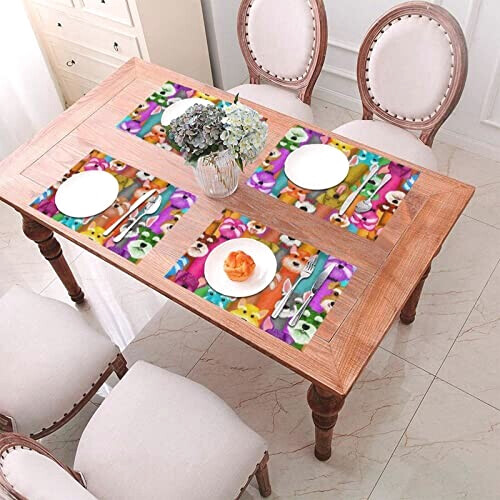 Set de table Chien noir en pvc 6 pièces 45.7x30.5 cm variant 4 