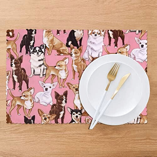 Set de table Chien rose 6 pièces 45.7x30.5 cm variant 5 