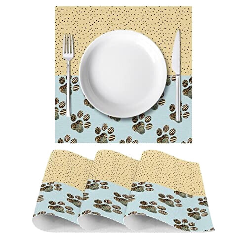 Set de table Chien bleujaune variant 1 