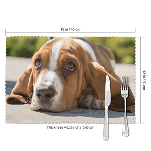 Set de table Chien blanc en polyester 15 pièces 45.7x30.5 cm variant 3 