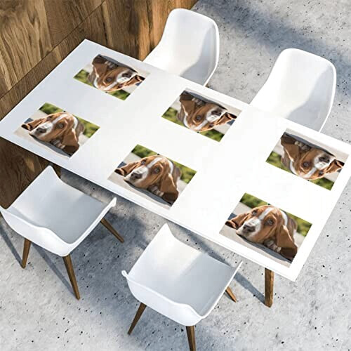 Set de table Chien blanc en polyester 15 pièces 45.7x30.5 cm variant 7 