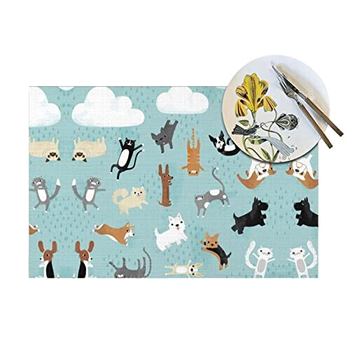 Set de table Chien noir en polyester 45.7x30.5 cm variant 2 