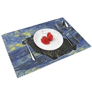 Set de table Chat coe indiqué sur la photo en polyester 4 pièces 45x30 cm