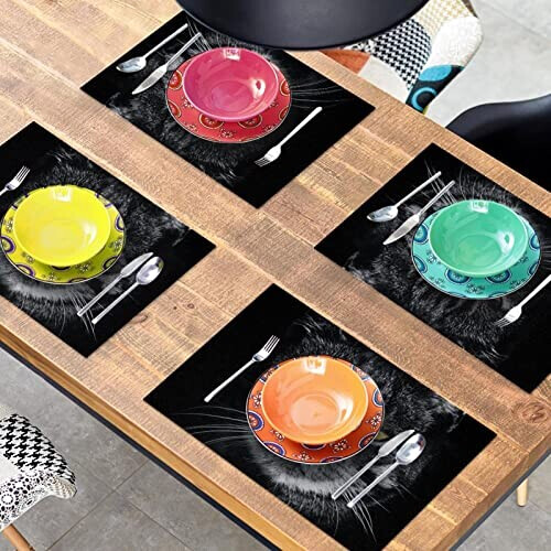 Set de table Chat gris 6 pièces 30.5x45.7 cm variant 5 