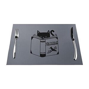 Set de table Chat noir en polyester 4 pièces 45.7x30.5 cm