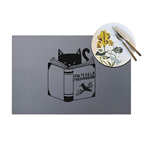 Set de table Chat noir en polyester 4 pièces 45.7x30.5 cm variant 2 