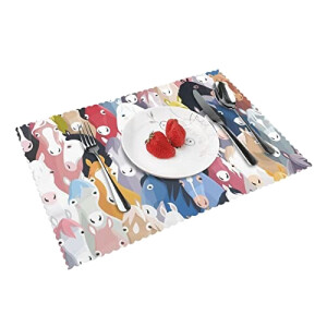 Set de table Cheval couleurés en polyester 4 pièces 30.5x45.7 cm