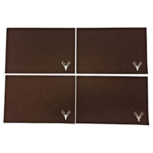 Set de table Cerf marron en polyester 4 pièces 45x35 cm