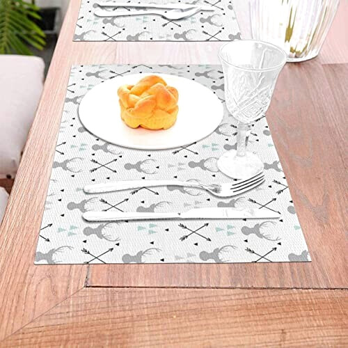 Set de table Cerf noir en polyester 4 pièces 45.7x30.5 cm variant 3 