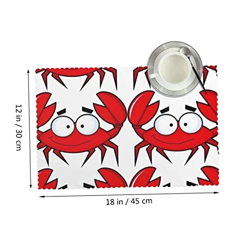 Set de table Crabe blanc en polyester 4 pièces 45.7x30.5 cm variant 0 