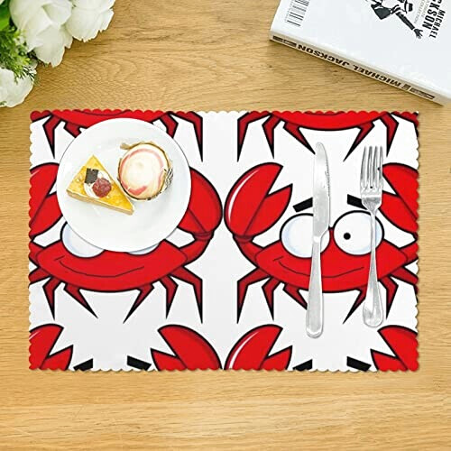 Set de table Crabe blanc en polyester 4 pièces 45.7x30.5 cm variant 1 