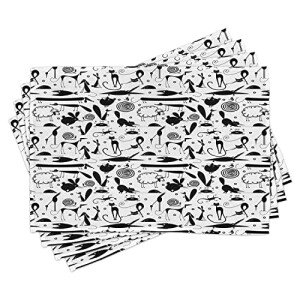 Set de table Crocodile blanc gris anthracite en polyester 30x45 cm