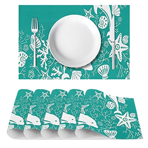 Set de table Dauphin bleu variant 0 