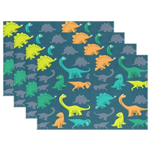 Set de table Dinosaure multicolore en polyester 30.5x45.7 cm