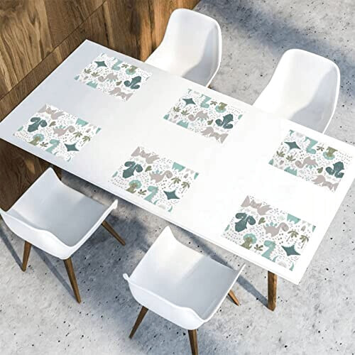 Set de table Dinosaure blanc en polyester 6 pièces 45.7x30.5 cm variant 7 