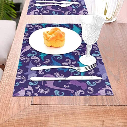 Set de table Dinosaure noir en polyester 45.7x30.5 cm variant 3 