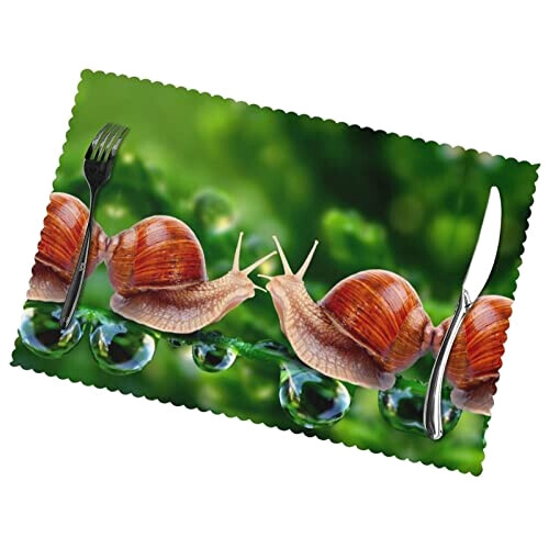 Set de table Escargot animal en polyester 6 pièces 45.7x30.5 cm variant 1 