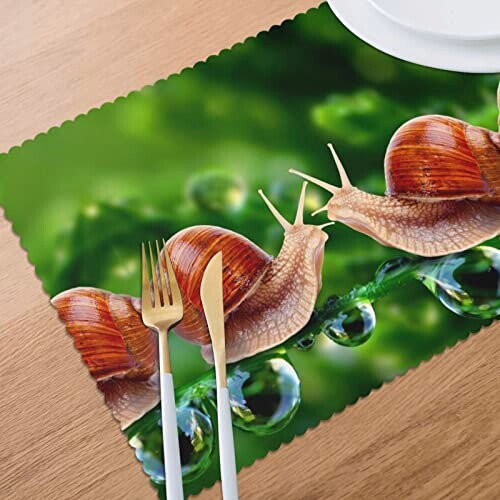 Set de table Escargot animal en polyester 6 pièces 45.7x30.5 cm variant 6 