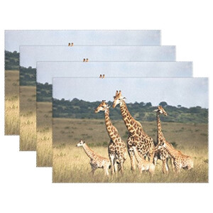 Set de table Girafe multicolore en polyester 30.5x45.7 cm