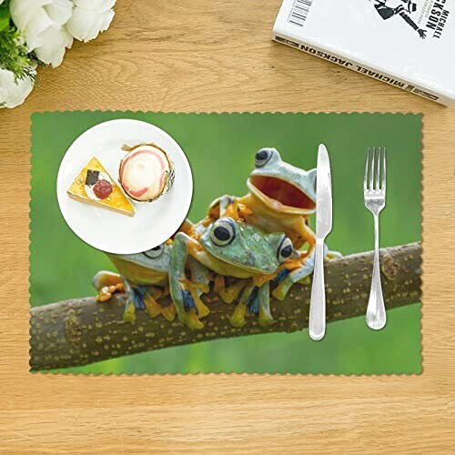 Set de table Grenouille blanc en polyester 4 pièces 45.7x30.5 cm variant 1 