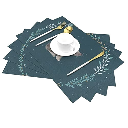 Set de table Hérisson blanc en polyester 45.7x30.5 cm variant 0 