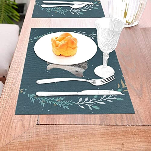 Set de table Hérisson blanc en polyester 45.7x30.5 cm variant 3 