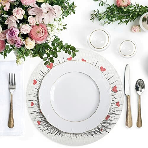 Set de table Hérisson blanc en polyester 38 cm variant 1 