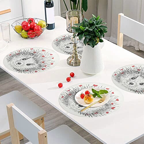 Set de table Hérisson blanc en polyester 38 cm variant 2 