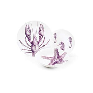 Set de table Hippocampe violet 3 pièces 27 cm