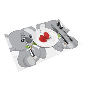 Set de table Koala blanc en polyester 4 pièces 45.7x30.5 cm