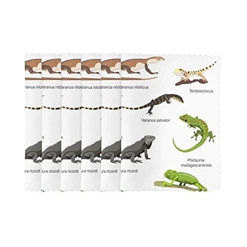 Set de table Lézard blanc en polyester 6 pièces 45.7x30.5 cm variant 0 