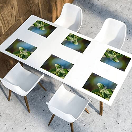 Set de table Lézard blanc en polyester 6 pièces 45.7x30.5 cm variant 7 