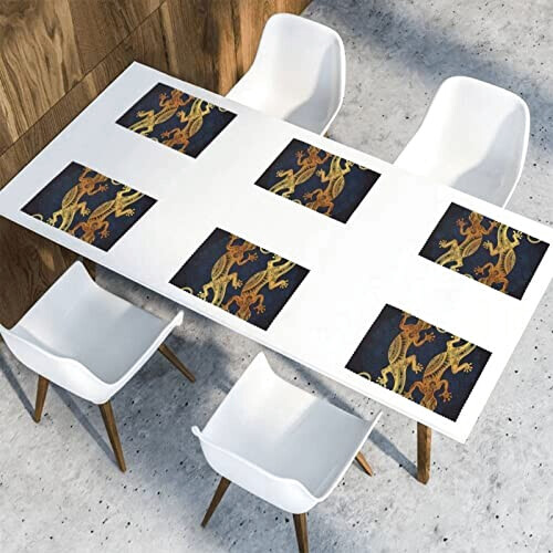 Set de table Lézard blanc en polyester 6 pièces 45.7x30.5 cm variant 7 