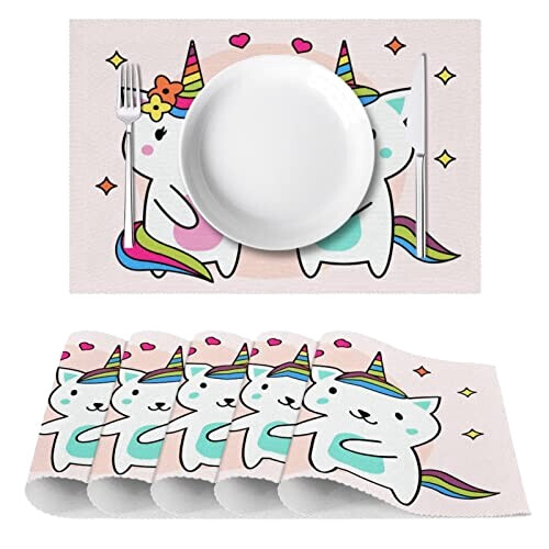 Set de table Licorne multicolore 1 pièces 30x45 cm variant 0 