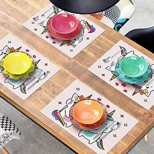 Set de table Licorne multicolore 1 pièces 30x45 cm variant 5 