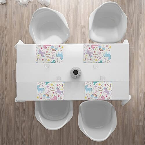 Set de table Licorne blanc en polyester 4 pièces 45.7x30.5 cm variant 4 