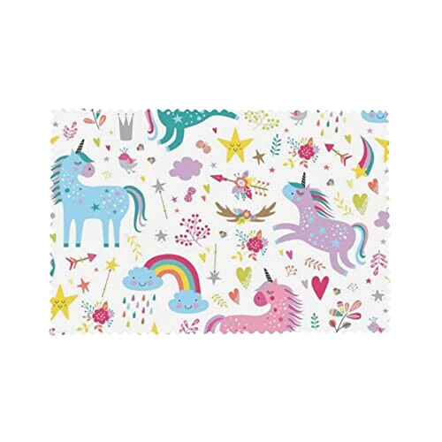 Set de table Licorne blanc en polyester 4 pièces 45.7x30.5 cm variant 6 