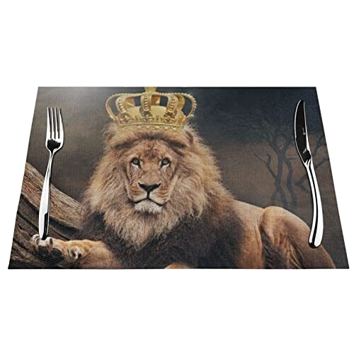 Set de table Lion couronne en pvc 1 pièces 30x45 cm