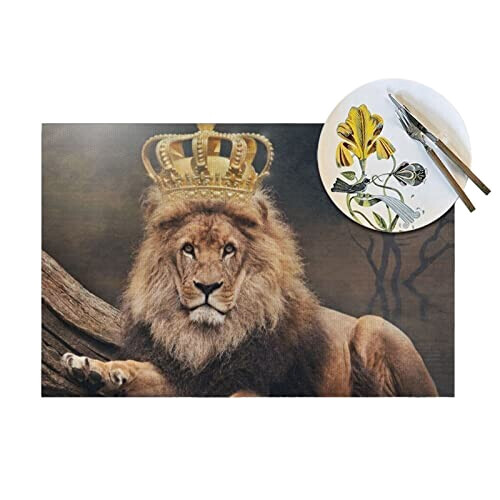 Set de table Lion couronne en pvc 1 pièces 30x45 cm variant 2 