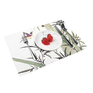 Set de table Oiseau motif x en bambou en polyester 4 pièces 45.7x30.5 cm
