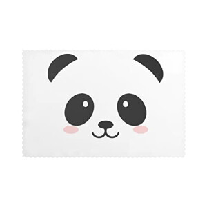 Set de table Panda blanc en polyester 6 pièces 45x30 cm