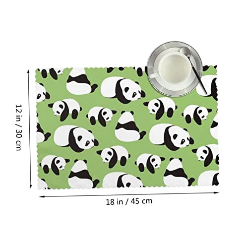 Set de table Panda blanc en polyester 4 pièces 45.7x30.5 cm variant 0 