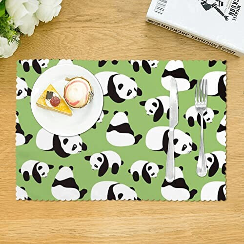 Set de table Panda blanc en polyester 4 pièces 45.7x30.5 cm variant 1 