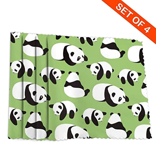 Set de table Panda blanc en polyester 4 pièces 45.7x30.5 cm variant 2 