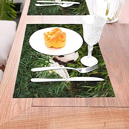 Set de table Panda blanc en polyester 45.7x30.5 cm variant 3 