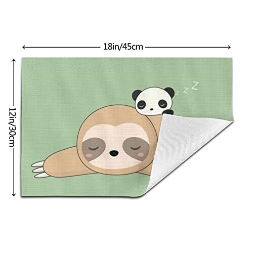 Set de table Panda blanc en polyester 45.7x30.5 cm variant 1 