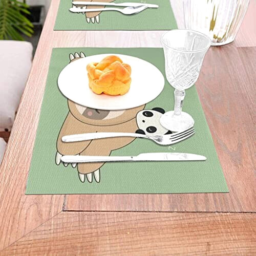 Set de table Panda blanc en polyester 45.7x30.5 cm variant 3 